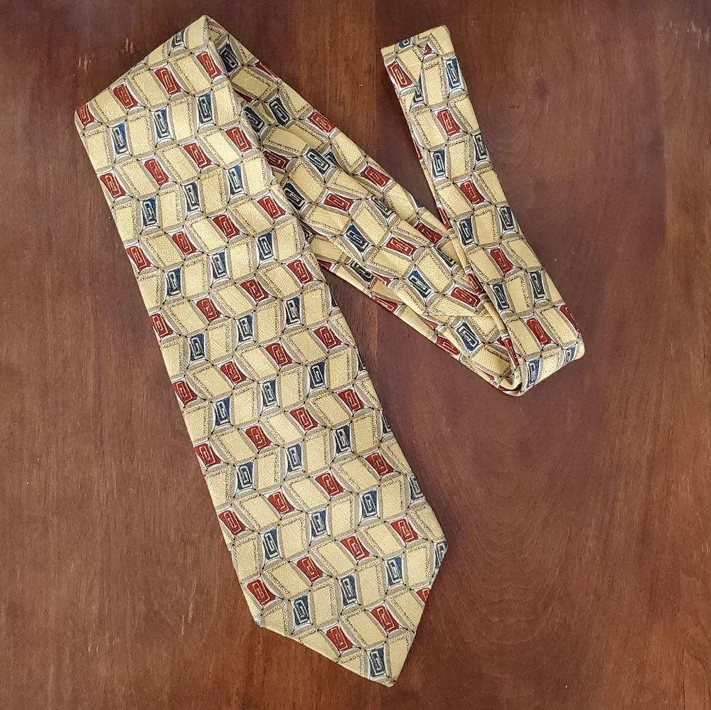 Vintage 70's HALSTON Gold Silk Tie - Picture 4 of 11